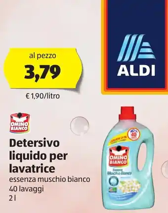 ALDI Detersivo liquido per lavatrice 40 lavaggi 2 L offerta
