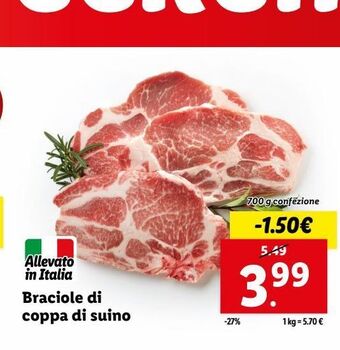Lidl Braciole di coppa di suino offerta