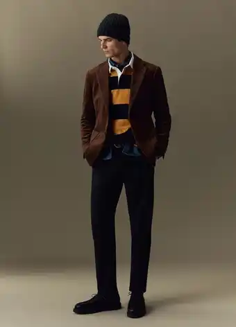 Piombo blazer in velluto a coste