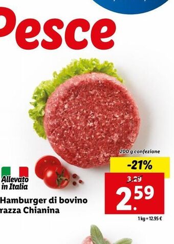 Lidl Hamburger di bovino offerta