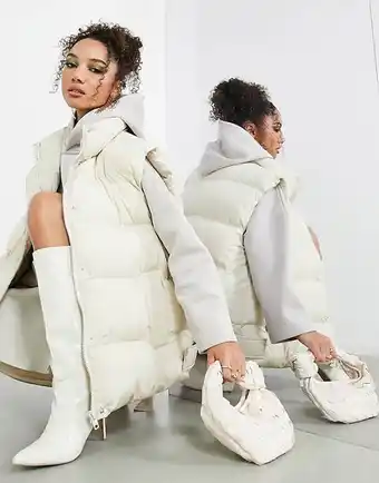 Asos edition - gilet imbottito oversize color ciottolo