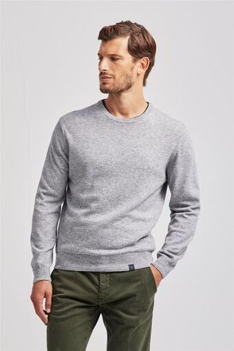 Rodrigo Maglia girocollo uomo in misto lana grigio offerta
