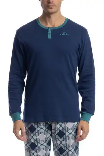 Kisenè Romeo gigli pigiama per uomo in caldo cotone interlock - navy offerta