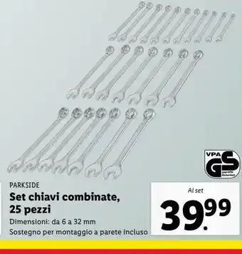 Lidl Set chiavi combinate 25 pezzi offerta