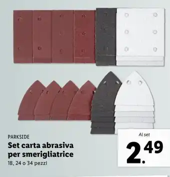 Lidl Set carta abrasiva per smerigliatrice offerta