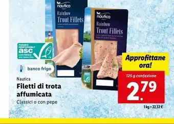 Lidl Filetti di trota affumicata offerta