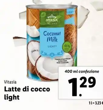 Lidl Latte di cocco light offerta