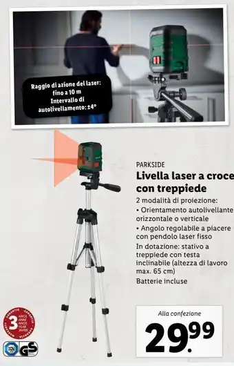 Lidl Livella laser a croce con treppiede offerta