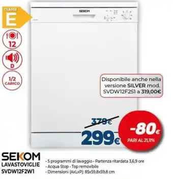 Expert Sekom Lavastoviglie SVDW12F2W1 offerta
