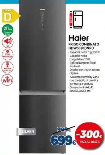 Haier Frigo Combinato HDW3620DNPD