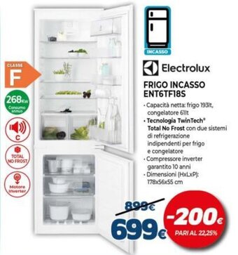 Expert Electrolux Frigo Incasso ENT6TF18S offerta