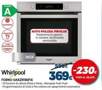 Expert Whirlpool Forno OAKZ9156PIX offerta
