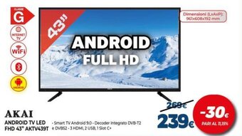 Expert Akai Android TV LED FHD 43" AKTV439T offerta