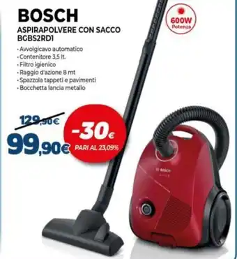 Expert Bosch Aspirapolvere con Sacco BGBS2RD1 offerta