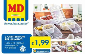MD Discount 3 Contenitori per Alimenti offerta