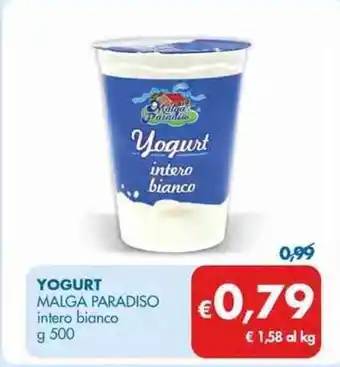 MD Discount Malga Paradiso Yogurt intero bianco g 500 offerta