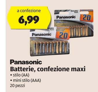 ALDI Panasonic Batterie, confezione maxi 20 pezzi offerta