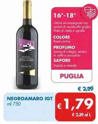MD Discount Negroamaro IGT ml 750 offerta