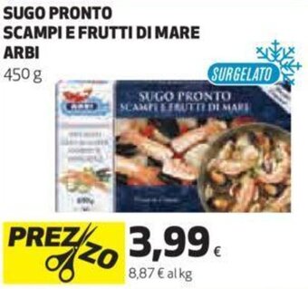 Coop Arbi Sugo Pronto Scampi E Frutti di Mare 450 g offerta