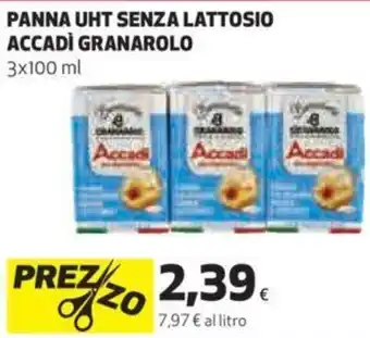 Coop Granarolo Panna UHT Senza Lattosio Accadì 3x100 ml offerta