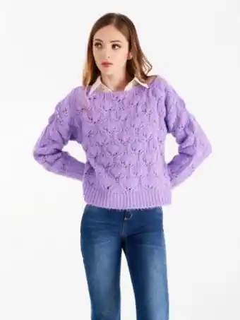 Maglia punzonata color lilla