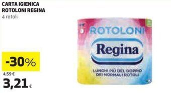 Coop Regina Carta Igienica Rotoloni 4 Rotoli offerta