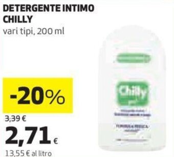 Coop Chilly Detergente Intimo Vari Tipi 200 ml offerta