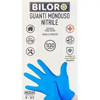 Biloro guanti monouso in nitrile pmc taglia medium 100 pz