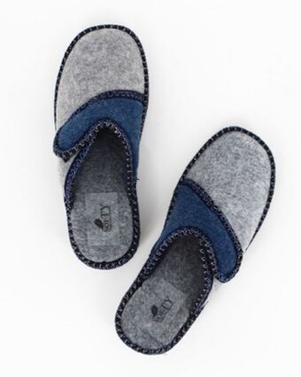 Globo Moda Softy - pantofola made in italy grigia e blu con dettagli argento glitter e strappo, numerata 36/41 offerta