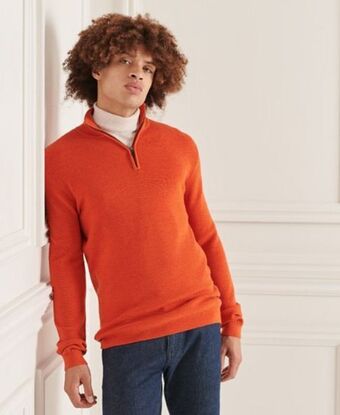 Superdry Maglione in lana merino con colletto a serafino studios offerta