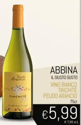 Conad Superstore Feudi Arancio Vino Bianco Tinchite 75cl offerta