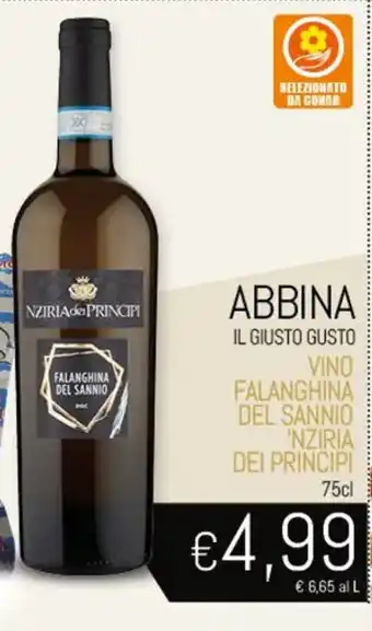 Conad Superstore 'Nziria Dei Principi Vino Falanghina del Sanno 75cl offerta