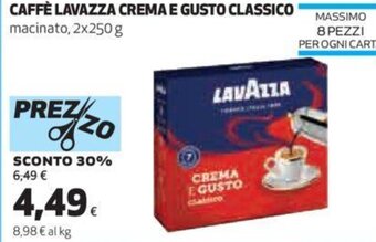 Coop Lavazza Caffè Crema E Gusto Classico Macinato 2x250 g offerta