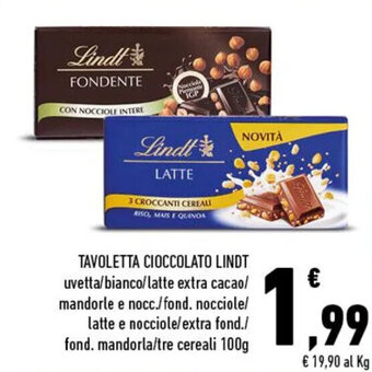 Conad Superstore Lindt Tavoletta Cioccolato 100g offerta