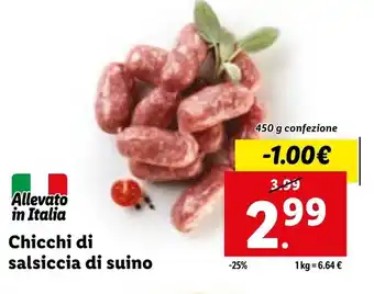 Lidl Chicchi di salsiccia di suino 450 g offerta