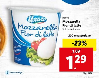 Lidl Merivio Mozzarella Fior di latte 200 g offerta