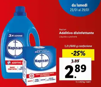Lidl Napisan Additivo disinfettante 1,2 l/600 g offerta