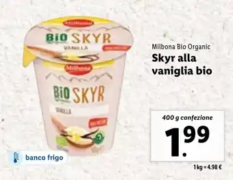 Lidl Milbona Bio Organic Skyr alla vaniglia bio 400 g offerta