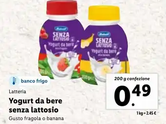 Lidl Latteria Yogurt da bere senza lattosio 200 g offerta