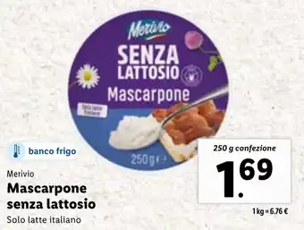 Lidl Merivio Mascarpone senza lattosio 250 g offerta