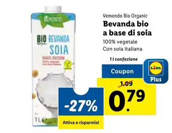 Lidl Vemondo Bio Organic Bevanda bio a base di soia 1 l offerta