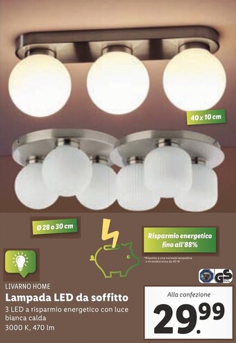 Lidl Livarno Home Lampada LED da soffitto offerta