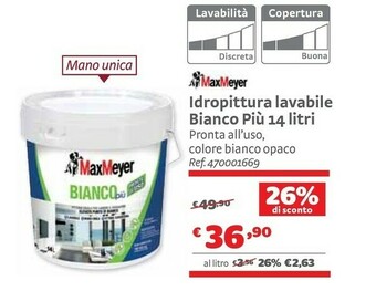 Bricocenter Maxmeyer Idropittura Lavabile Bianco offerta