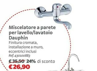 Bricocenter Dauphin Miscelatore A Parete Per Lavello/Lavatoio offerta