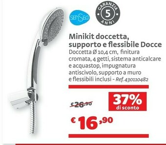 Bricocenter SenSea Minikit Doccetta, Supporto E Flessibile Docce offerta