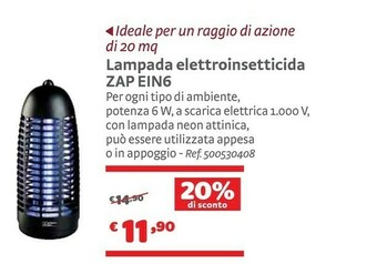 Bricocenter Lampada Elettroinsetticida Zap Ein6 offerta