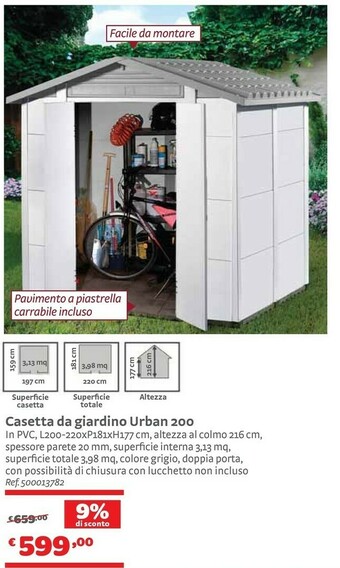Bricocenter Casetta Da Giardino Urban 200 offerta