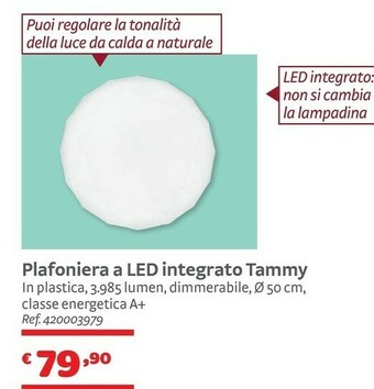 Plafoniera A Led Integrato Tammy