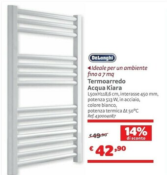 De Longhi Termoarredo Acqua Kiara