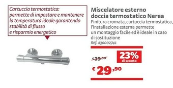 Bricocenter Nerea Miscelatore Esterno Doccia Termostatico offerta